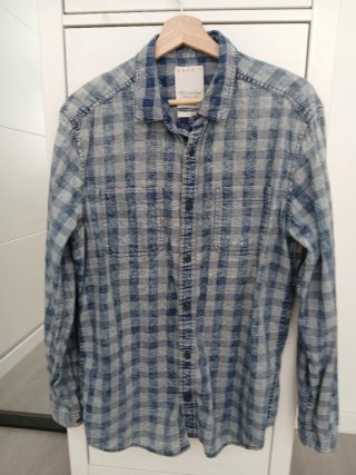 Camisa Esprit cuadros azul y blanco tipo vaquera
