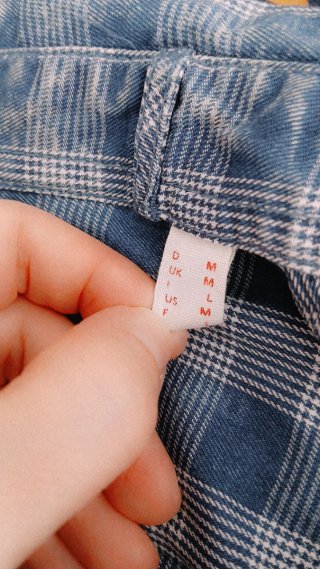 Camisa Esprit cuadros azul y blanco tipo vaquera