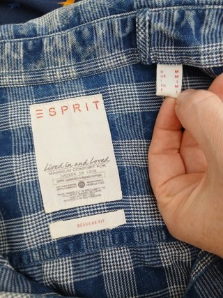 Camisa Esprit cuadros azul y blanco tipo vaquera