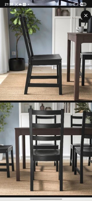 Silla Ikea Negra Madera