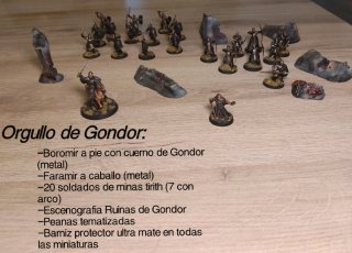 MESBG Ejército de Gondor pintado. Boromir Faramir