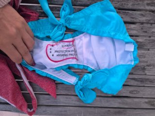 Bikini azul turquesa con lazos sin estrenar