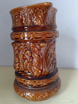 Jarra cerámica antigua grande decorada