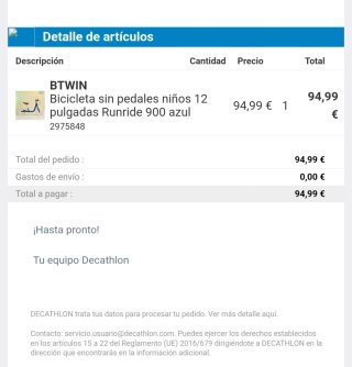 Bici senza pedali BTWIN Runride 900 blu NUOVA