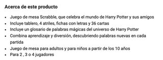 Harry Potter Juego Scrabble Original Mattel Nuevo