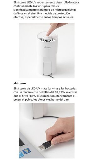 Purificador Aire 2 en 1 HEPA y UV · SIN ESTRENAR