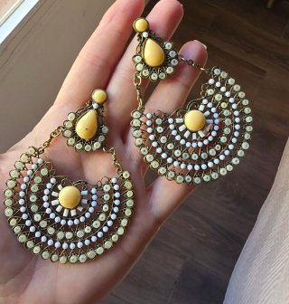Pendientes Flamenca Mujer Dorados y Rojos