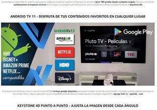 Proyector 4K Style 180 Grados 10000 lúm · Nuevo