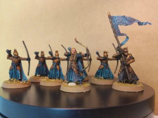 MESBG ejército Elfos pintado. Elrond Galadriel
