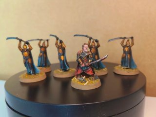 MESBG ejército Elfos pintado. Elrond Galadriel