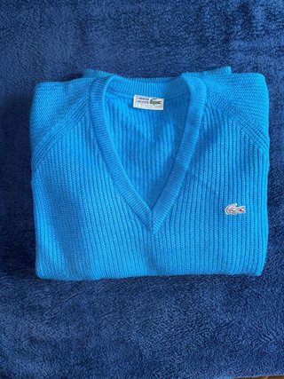 Jersey Lacoste Azul V Cuello Vintage