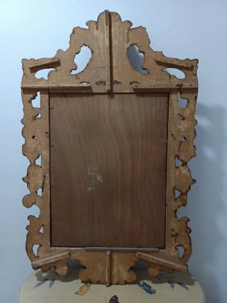 Espejo antiguo madera tallada dorado