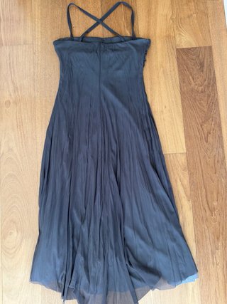 Vestido palabra de honor gris talla M