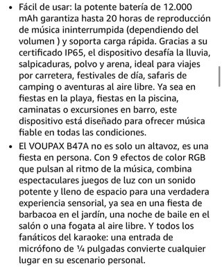 Altavoz Bluetooth luces LED RGB - Nuevo