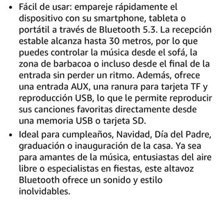 Altavoz Bluetooth luces LED RGB - Nuevo