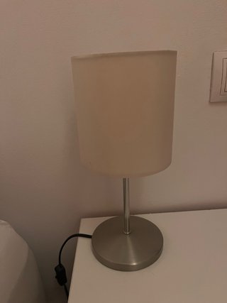 2 Lámparas Mesita Noche Beige/Plata