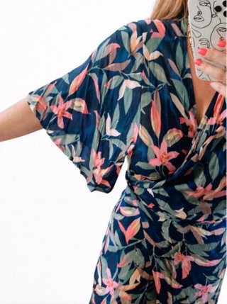 Conjunto Quimono e Saia Estampado Floral