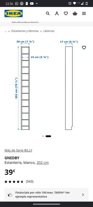 Estantería Librería Ikea Blanca Madera Cristal