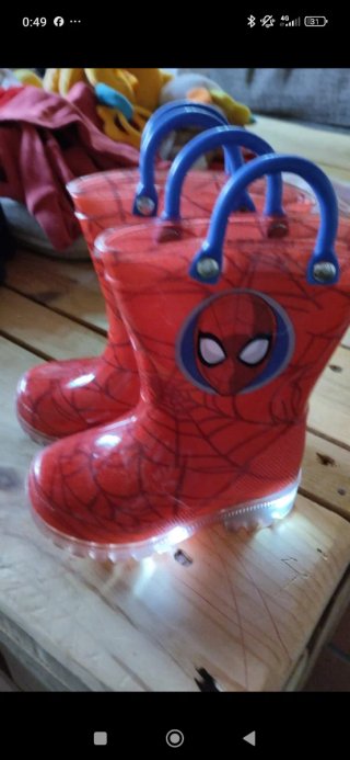 Botas de agua Spiderman con luces Talla 20