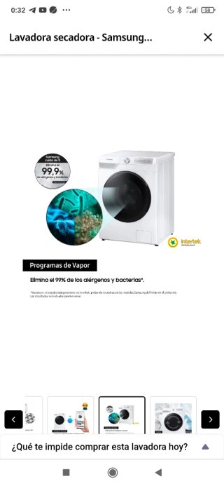 Lavadora/Secadora Samsung Blanca