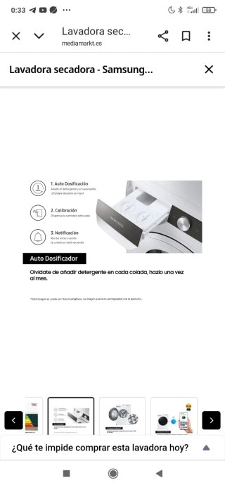 Lavadora/Secadora Samsung Blanca