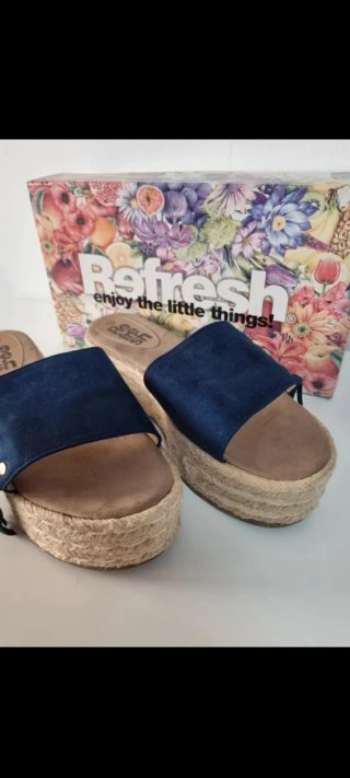 Sandalias Refresh cuña azul marino