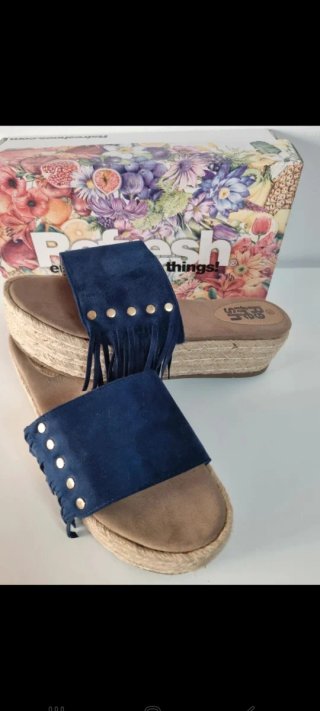 Sandalias Refresh cuña azul marino