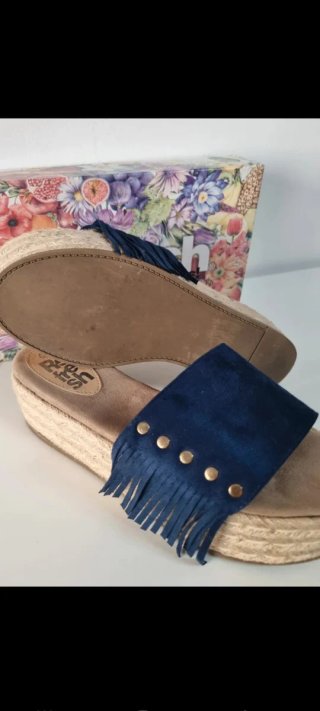 Sandalias Refresh cuña azul marino