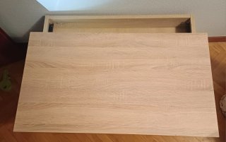 Mesa centro elevable madera y metal