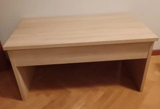 Mesa centro elevable madera y metal