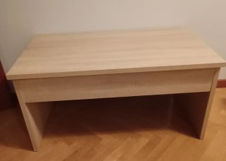 Mesa centro elevable madera y metal