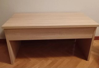 Mesa centro elevable madera y metal