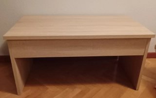 Mesa centro elevable madera y metal