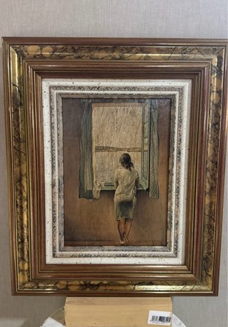 Cuadro Clásico Vintage Mujer Ventana