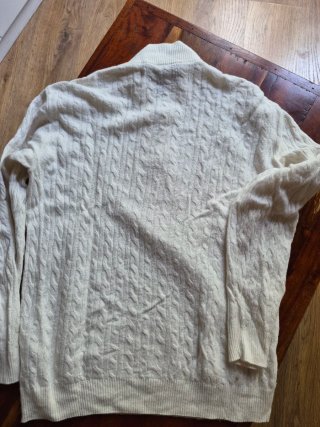 Jersey Damat cremallera blanco algodón y lana