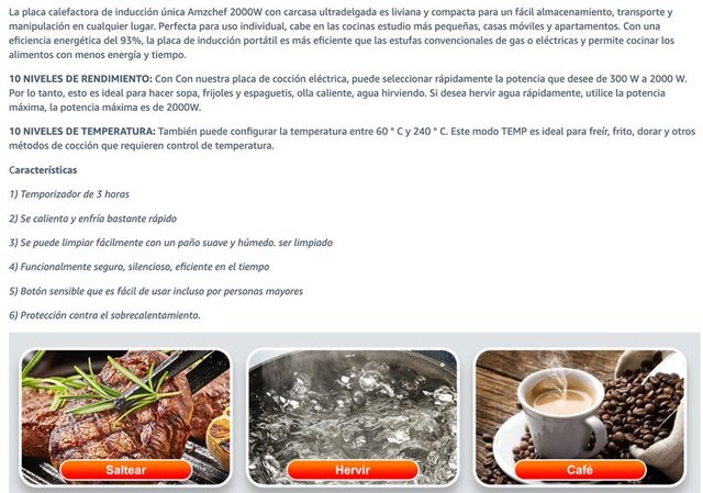 Placa Induzione 1 Fuoco · 2000W · Nuovo