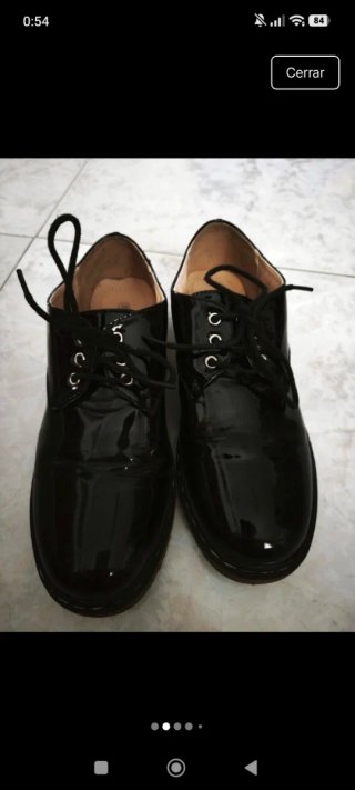 Zapatos Oxford charol negro T.39