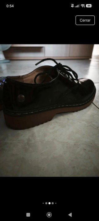 Zapatos Oxford charol negro T.39