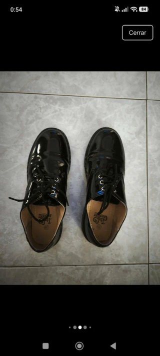 Zapatos Oxford charol negro T.39