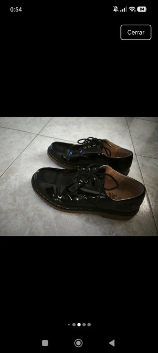 Zapatos Oxford charol negro T.39