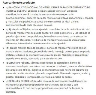 Banco de Pesas Multifuncional · Nuevo a estrenar