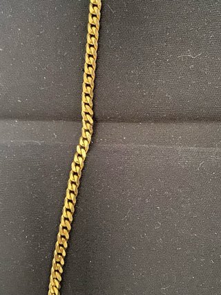 Collar Cadena Barbada Cubano Plano Dorado.