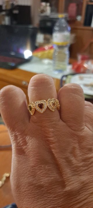 Conjunto Anillo y Cadena Corazones estilo Swarovsk