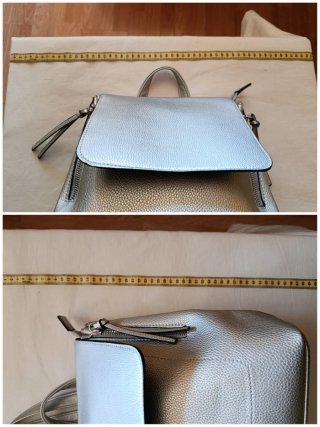 Mochila de vestir,plateada/metalizada, casual