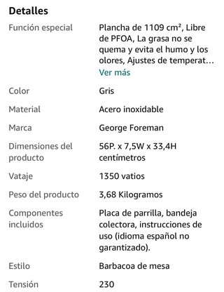 Plancha eléctrica George Foreman · A ESTRENAR