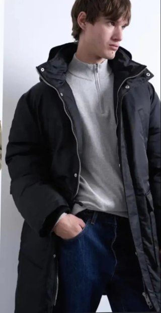 Parka Topman Negra Talla L