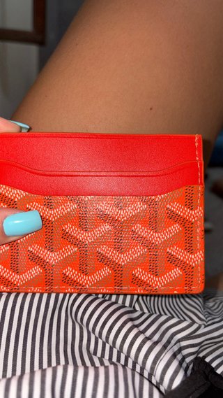 Portacarte Goyard Arancione/Rosso