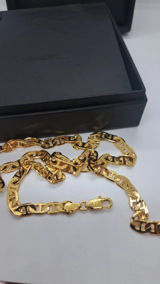 Collare intrecciato da uomo placcato oro 18kt 60cm