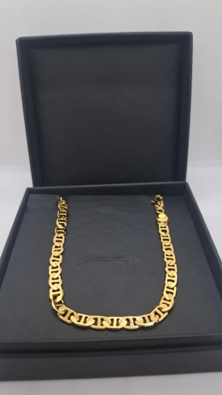 Collare intrecciato da uomo placcato oro 18kt 60cm