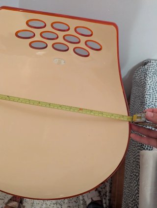 Taburete alto cocina naranja y plata